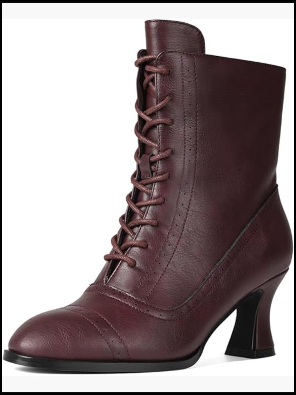 Victorian Ankle Boots Block Heel Renaissance Pirate Cosplay Shoes Women Vintage
